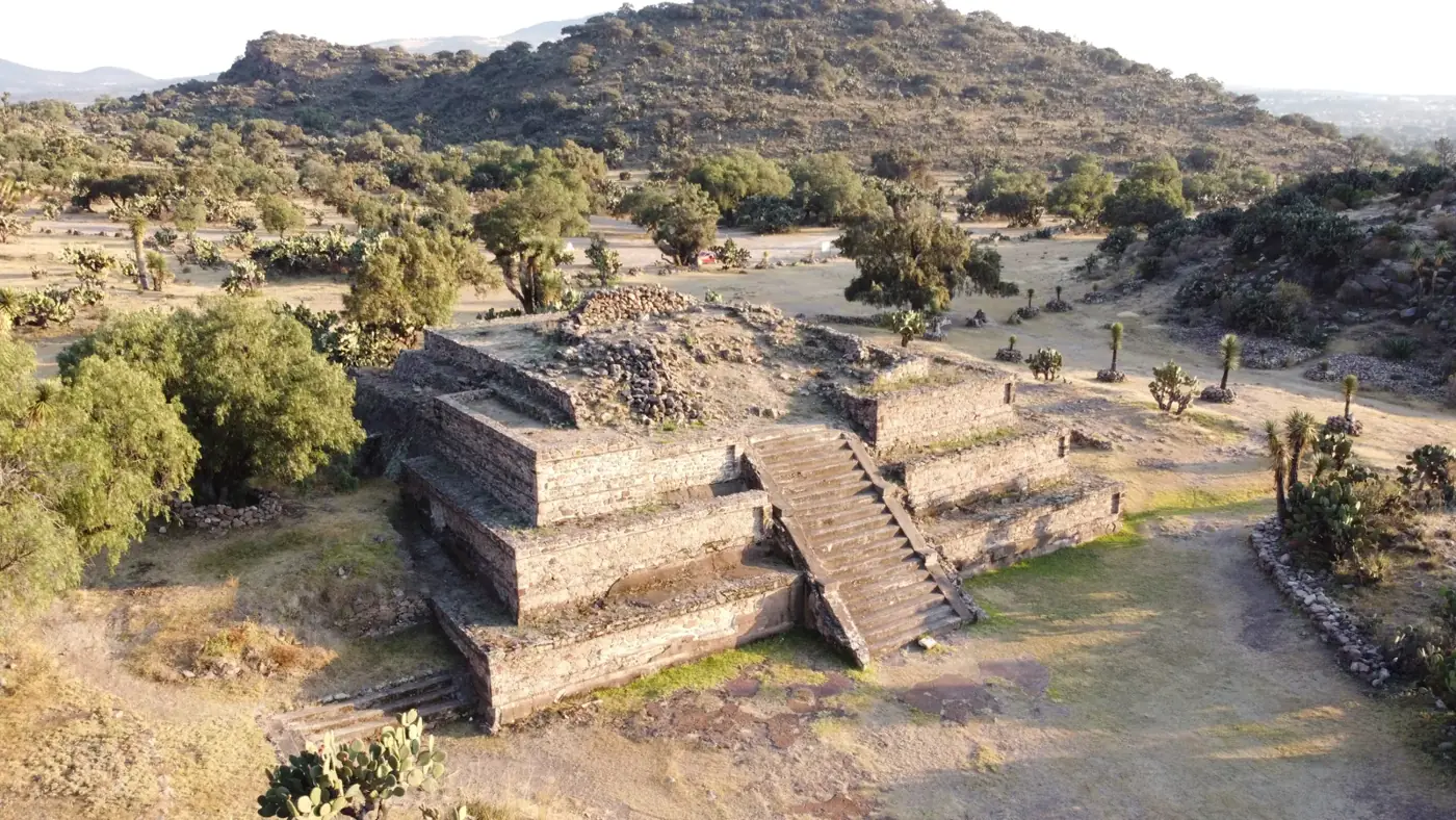 La Pirámide del Tecolote desde el dron